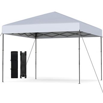 Costway 10 X 10 FT Pop up Canopy Tent with Portable Carrying Bag 8 Stakes 4 Wind Ropes