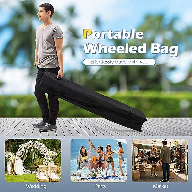 Costway 10 x 10 FT Pop up Canopy Tent with 4 Removable Sidewalls, Wheeled Bag, Sandbags