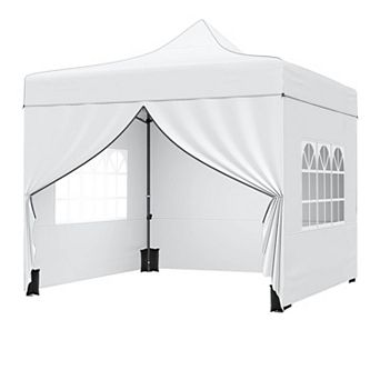 Costway 10 x 10 FT Pop up Canopy Tent with 4 Removable Sidewalls, Wheeled Bag, Sandbags