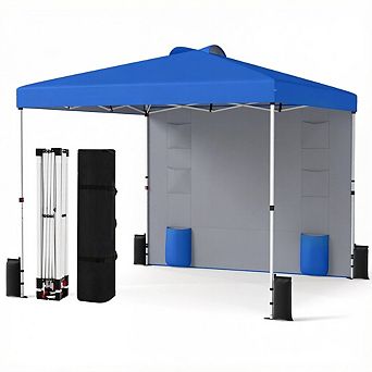 Costway Pop up Canopy Tent with Sidewall, 6 Pockets, Instant Setup Commercial Gazebo
