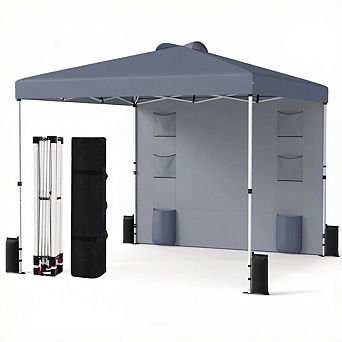 Costway Pop up Canopy Tent with Sidewall, 6 Pockets, Instant Setup Commercial Gazebo