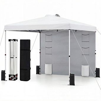Costway Pop up Canopy Tent with Sidewall, 6 Pockets, Instant Setup Commercial Gazebo