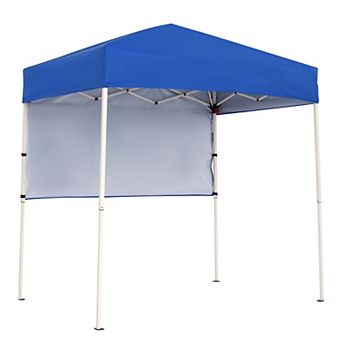 Costway Pop-Up Canopy Tent with 1 Half Sidewall, Easy Setup Folding Outdoor Sun Shelter