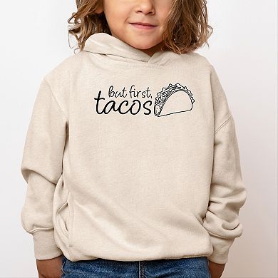 The Juniper Shop But First, Tacos Outline Toddler Hoodie