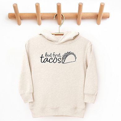 The Juniper Shop But First, Tacos Outline Toddler Hoodie