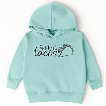 The Juniper Shop But First, Tacos Outline Toddler Hoodie