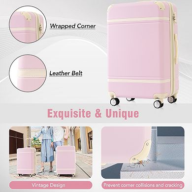 4 Piece Luggage Set, 20" 24" 28" Lightweight Hardshell Spinner Luggage for Travel