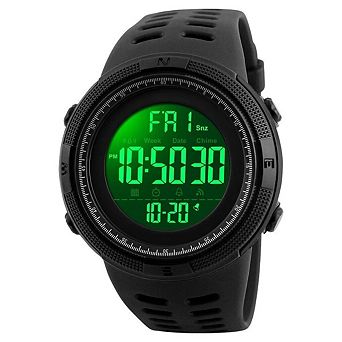 Men Sports Watch,Waterproof Digital Dual Time Wristwatch with LED Backlight