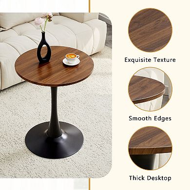 23.6" Mid Century Modern Tulip Dining Table, Round Pedestal, Bistro Kitchen Table for Small Spaces