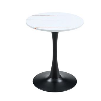 23.6" Mid Century Modern Tulip Dining Table, Round Pedestal, Bistro Kitchen Table for Small Spaces