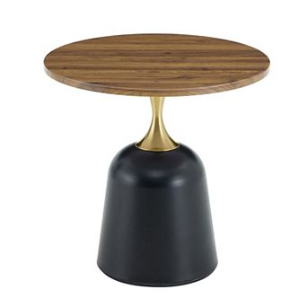 23.6 inch Round Side Table, Metal Pedestal Base Side End Coffee Table for Living Room