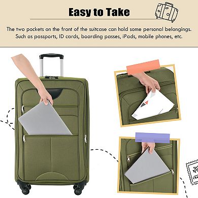 Softside Luggage 3 Piece Set, 22 26 30 inches Expandable Upright Spinner Travel Luggage