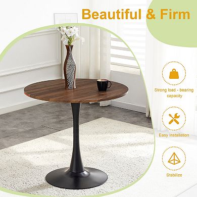 Loheer Modern Round Casual Dining Table, 31.5" Circular Kitchenette Dinette Table