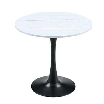 Loheer Modern Round Casual Dining Table, 31.5" Circular Kitchenette Dinette Table