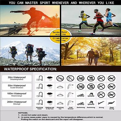 Men Waterproof Digital Sports Watch, Wristwatch with LED Backlight
