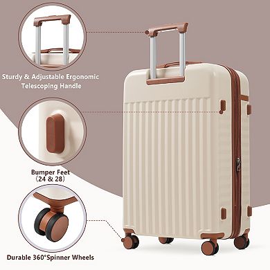 Luggage Set 5 Piece, Expandable Luggage Spinner Wheels with TSA Lock