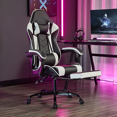 Loheer Racing Style Computer Gaming Chair, Reclining Executive Gaming Chair with Footrest