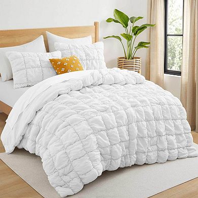 Peace Nest Seersucker 3-Piece Bedding Set, Soft Comforter Set with Shams, Machine Washable