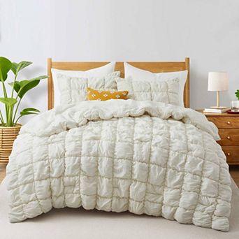 Peace Nest Seersucker 3 pc Bedding Set, Soft Comforter Set with Shams, Machine Washable