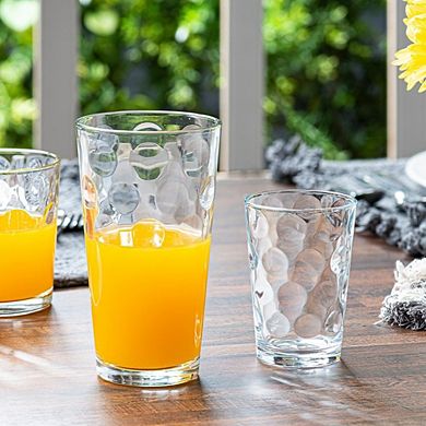 12pc Drinking Glass Set, Mixed Highball, Rocks & Juice Glasses for Beverages