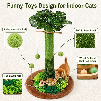 Nicate Multi Cat Post Indoor 360 Spinning Sisal Hanging Balls Brush