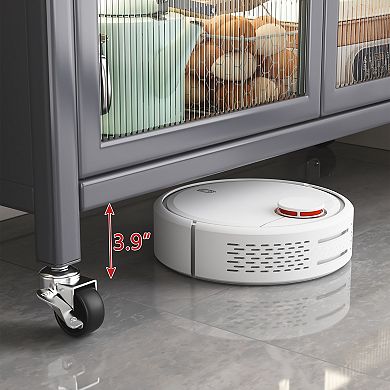 Merax Opendoor Kitchen Shelving Floor-to-ceiling Multilevel Household Microwave Storage Cabinet