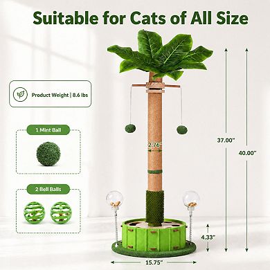 Nicate Multi Cat Scratcher Post Auto Teaser Wand Rotating Balls Rope