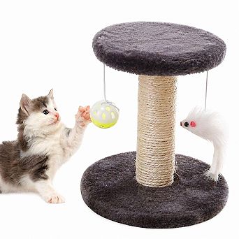 Nicate Small Sisal Scratcher Tower Hanging Balls Activity Center Climbing