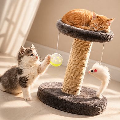 Nicate Small Sisal Scratcher Tower Hanging Balls Activity Center Climbing