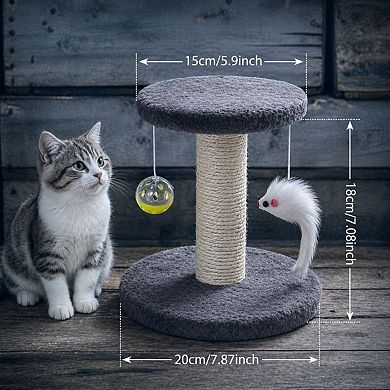 Nicate Small Sisal Scratcher Tower Hanging Balls Activity Center Climbing