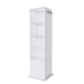 Merax Rotating Makeup Cabinet, Jewelry Cabinet With A Full-length Mirror, Standing Storage Cabinet