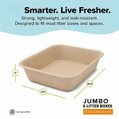 Nicate Disposable Cat Litter Box 6 Count Durable Portable Odor Control Recyclable Pet Safe