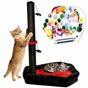 Petsfit Gothic Cat Scratcher 40 Toys 34" Tall Posts Indoor Cats Lounge Play Scratch