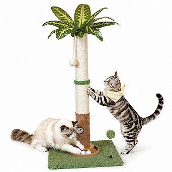Nicate 35" Cat Scratching Post Palm Tree Sisal Heavy Duty Wooden Base