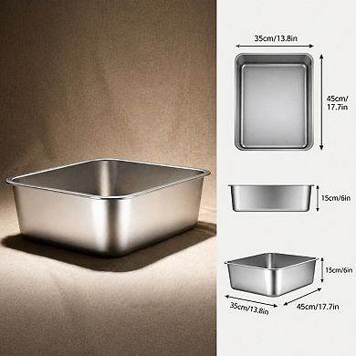 Nicate Stainless Litter Box for Cats High Sides, Anti-Leak, Odor-Free, Easy Clean