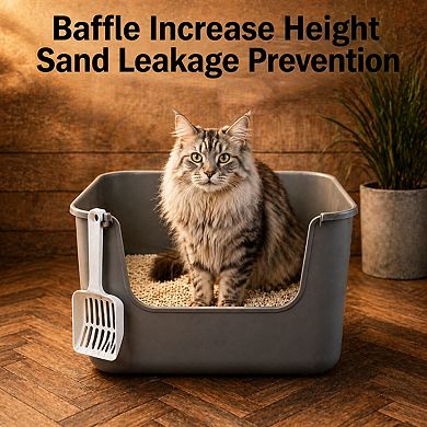 Nicate Fully Enclosed Cat Litter Box Splash/Leak-Proof, Odorless, Easy Clean