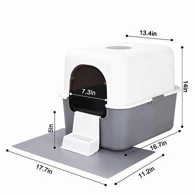 Nicate Fully Enclosed Cat Litter Box Splash/Leak-Proof, Odorless, Easy Clean