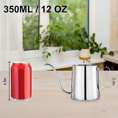 Small Watering Can Indoor Plants Long Spout 304 Stainless Steel 12 Oz Ergonomic Handle