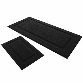 Super Soft Microfiber Bath Rug Set 2 pc Non Slip Washable Absorbent Fluffy