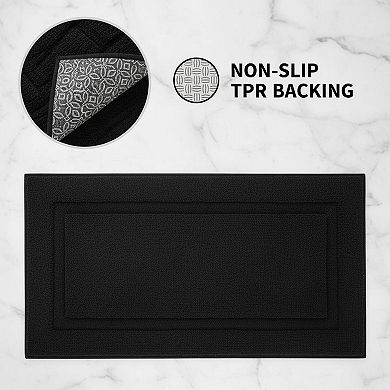 Super Soft Microfiber Bath Rug Set 2Pcs Non Slip Washable Absorbent Fluffy