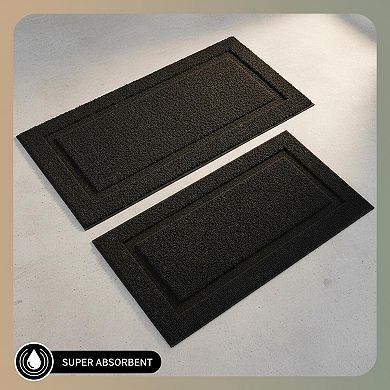 Super Soft Microfiber Bath Rug Set 2Pcs Non Slip Washable Absorbent Fluffy