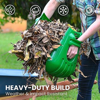 Ergonomic Large Hand Leaf Scoops 1 Pair, Fast Lawn & Grass Removal Tool