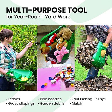 Ergonomic Large Hand Leaf Scoops 1 Pair, Fast Lawn & Grass Removal Tool