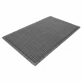 Upgraded Waffle Bath Mat: Super Absorbent Non Slip Soft Washable Rug Tassels Rubber Backed