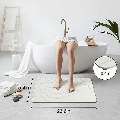 Stone Bath Mat Diatomaceous Earth Non-slip Super Absorbent Quick-drying Easy Clean Multi-use