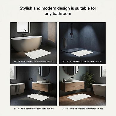 Stone Bath Mat Diatomaceous Earth Non-slip Super Absorbent Quick-drying Easy Clean Multi-use