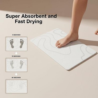 Stone Bath Mat Diatomaceous Earth Non-slip Super Absorbent Quick-drying Easy Clean Multi-use