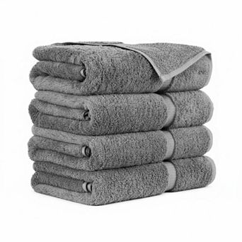 100% Cotton Bath Towels 4 pc Super Soft Absorbent Luxury Hotel Spa Quality Eco-Friendly