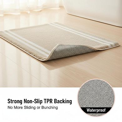 Non-slip Machine Washable Bath Mat Super Absorbent Quick Dry Shaggy Microfiber Soft Plush