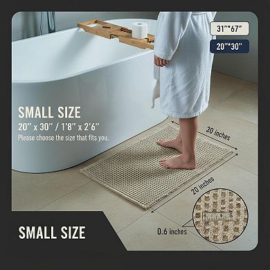 Waffle Bath Mat Boho Non Slip Washable Super Absorbent Quick Dry Farmhouse Decor